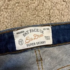 Jean Super Skinny Fat Face Rinçage Foncé - Taille 6 Régulier, Intérieur Jambe 31.5 Pouces, Neuf Avec étiquettes